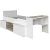 Lit combiné enfant avec rangements et bureau CLOE - 90 x 200 cm - Déco...