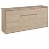 Parisot Buffet bas - Panneaux de particules - Décor chêne dakota - 4 portes + 1 tiroir - Betty - L 185 x P 46 x H 85,5 cm