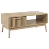 Table basse - KLAUS - Klaus - Bois naturel - Blanc - 1 tiroir contemporain