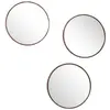 THE HOME DECO FACTORY Lot de 3 miroirs diam 26cm effet bois