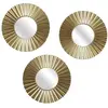 Lot de 3 miroirs dorés diamètre 19cm