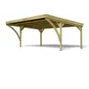 FOREST STYLE Carport en bois 2 voitures 29,2 m² - Victor Modern - Bois massif - Toit plat en polycarbonate