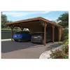 Carport double en bois - FOREST STYLE - Léon - 39 m² - Espace rangement 3,6 m² - Design moderne