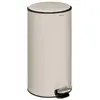 5Five Prullenbak/pedaalemmer Delta - beige - metaal - 30 liter - 39 x 33 x 62 cm - keuken afvalbak
