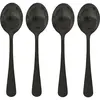 5five Theelepels/dessertlepels/koffielepels - 4x - Zwart - 14 cm - RVS