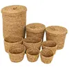 Lot de 9 paniers ronds Little cottage jonc D14 19 24 28 35cm Atmosphera Créateur D'intérieur
