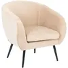 Fauteuil Solaro velours beige - Atmosphera createur d'interieur - Beige