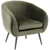 Fauteuil Solaro velours vert kaki - Atmosphera createur d'interieur