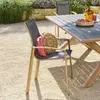 HESPERIDE Fauteuil de jardin empilable "Axant" gris poivre & honey aluminium et texaline - Hespéride - Unique
