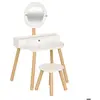 Atmosphera Kids Kaptafel met spiegel en Krukje - 61x42xH89cm - Wit