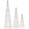 Décoration 3 sapins cônes H80 cm 90 LED à piles - Feeric lights & chri...