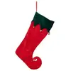Feeric Christmas decoratie kerstsok - elf laars - H45 cm - rood - vilt