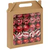 Feeric Christmas gedecoreerde kerstballen - 25x st - 6 cm - rood - kun...