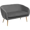 Banquette 2 places Solaro en velours 124x74cm gris Atmosphera Créateur D'intérieur