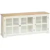 Buffet 3 portes en verre Olbia 180x80cm blanc Atmosphera Créateur D'intérieur