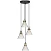 Atmosphera - Luminaire Suspension 4 Lampes en métal et verre H 80 cm Noir