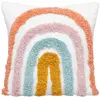 Atmosphera Coussin Arc-En-Ciel Effet Peluche 40 X 40 Cm - Ecru