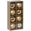 Feeric lights and christmas kerstballen - 8x - 8 cm - kunststof - goud