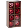 Feeric lights and christmas kerstballen - 8x - 8 cm - kunststof - rood