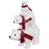Statuette Pyramide Ours Écharpe 43cm Blanc