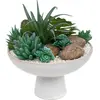 Composition plantes grasses artificielles H20cm blanc Atmosphera Créateur D'intérieur