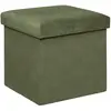 Pouf pliant Lilou en velours 38x38cm vert kaki Atmosphera Créateur D'intérieur