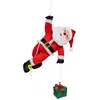 Père Noël grimpeur sur corde avec paquet cadeau H 60 cm - Feeric Chris...
