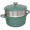 5five - cuiseur vapeur d24cm fonte d aluminium vert