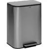 5Five Pedaal Afvalemmer - Soft close - 50L - Mat Roestvrij Staal - Grijs