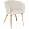 Fauteuil à dîner ""Marlo"" hêtre beige - Atmosphera createur d'interieur - Gris