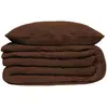 Parure de lit 3 pièces Flora gaze de coton marron 240x220cm - Atmosphe...