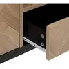 5five - meuble tv "chevrons" 3 portes effet bois et noir 120x40cm