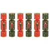 Atmosphera Lot de 6 crackers imprimés Casse-Noisette - Rouge et vert
