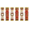 6 CRACKERS COURONNE NOËL PAPILLOTE SURPRISE 20CM  Rouge Bordeaux