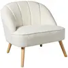 Fauteuil "Naova" bouclette blanc - Atmosphera createur d'interieur - Blanc