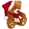 PELUCHE OURS BRUN BONNET NOËL 34M MARRON