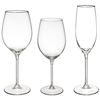 Secret de Gourmet Set van 18x wijnglazen en champagneglazen Lina 210/410/540 ml van glas - Wijn glazen - Champagne glazen