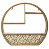 ATMOSPHERA CREATEUR D'INTERIEUR Etagère murale ronde en métal - Gold - L. 39 x l. 10,3 x H. 36 cm