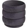 Pouf "Sinan" gris en velours - Gris - Atmosphera createur d'interieur