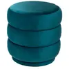 Pouf Sinan velours bleu canard Atmosphera Créateur D'intérieur