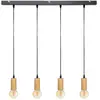 Suspension en Bois Ays Naturel L 80 - ATMOSPHERA - Noir - 1 ampoule
