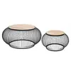 Table basse - ATMOSPHERA - Lot de 2 - Bois massif - Style industriel -...