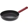 5 five simply smart Secret de Gourmet - Koekenpan - Alle kookplaten/warmtebronnen geschikt - zwart/rood - Dia 25 cm