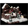 ATMOSPHERA Village de Noël chalet et patineur animé 9 LED à piles Feeric lights & christmas