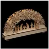 Atmosphera Décoration de Noël lumineuse santon en bois Xmas - Beige