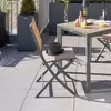 HESPERIDE Lot de 4 chaises de jardin pliantes "Essentia" lin & vert laurier aluminium et texaline - Hespéride - Unique