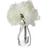 Composition de 3 pivoines articielles vase verre H35cm Atmosphera Créateur D'intérieur