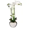 AC-DÉCO Orchidée artificielle vase céramique argent H53cm Atmosphera Créateur D'intérieur
