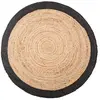 Tapis en jute bord noir D120 cm - Noir - Atmosphera createur d'interieur