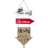 Pancarte Bois 3 Flèches H 51 cm - Feeric lights & christmas